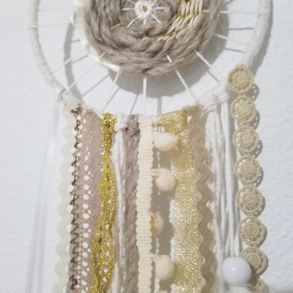 🌸 Small One-of-a-kind Unique Handmade Boho Dream Catcher Wall Home Decor - Picture 3 of 4